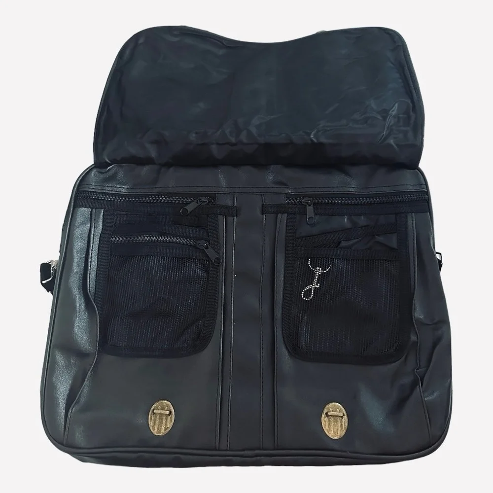 Men's Briefcase Black Leatherette Travel Bag Laptop Bag Waterproof Messenger Bag
